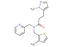 3-(1-methyl-1H-pyrazol-5-yl)-N-[(3-methyl-2-thienyl)methyl]-N-(pyridin-2-ylmethyl)propanamide