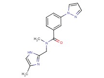 N-methyl-N-[(4-methyl-1H-imidazol-2-yl)methyl]-3-(1H-pyrazol-1-yl)benzamide