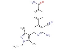 4-[2-amino-3-cyano-6-(1-ethyl-3,5-dimethyl-1H-pyrazol-4-yl)pyridin-4-yl]benzamide