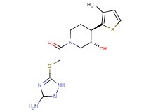 (3S*,4R*)-1-{[(3-amino-1H-1,2,4-triazol-5-yl)thio]acetyl}-4-(3-methyl-2-thienyl)piperidin-3-ol