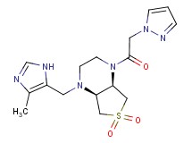 (4aR*,7aS*)-1-[(4-methyl-1H-imidazol-5-yl)methyl]-4-(1H-pyrazol-1-ylacetyl)octahydrothieno[3,4-b]pyrazine 6,6-dioxide