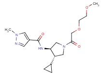N-{(3R*,4S*)-4-cyclopropyl-1-[(2-methoxyethoxy)acetyl]pyrrolidin-3-yl}-1-methyl-1H-pyrazole-4-carboxamide