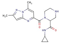 N-cyclopropyl-1-[(2,7-dimethylpyrazolo[1,5-a]pyrimidin-5-yl)carbonyl]-2-piperazinecarboxamide