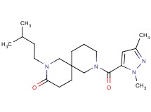 8-[(1,3-dimethyl-1H-pyrazol-5-yl)carbonyl]-2-(3-methylbutyl)-2,8-diazaspiro[5.5]undecan-3-one