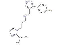 N-{[3-(4-fluorophenyl)-1H-pyrazol-4-yl]methyl}-3-(2-isopropyl-1H-imidazol-1-yl)propan-1-amine