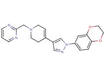 2-{[4-[1-(2,3-dihydro-1,4-benzodioxin-6-yl)-1H-pyrazol-4-yl]-3,6-dihydropyridin-1(2H)-yl]methyl}pyrimidine