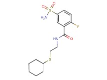 5-(aminosulfonyl)-N-[2-(cyclohexylthio)ethyl]-2-fluorobenzamide