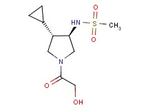 N-[(3R*,4S*)-4-cyclopropyl-1-glycoloyl-3-pyrrolidinyl]methanesulfonamide