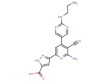 3-{6-amino-5-cyano-4-[2-(propylamino)pyrimidin-5-yl]pyridin-2-yl}-1H-pyrazole-5-carboxylic acid