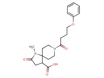 1-methyl-2-oxo-8-(4-phenoxybutanoyl)-1,8-diazaspiro[4.5]decane-4-carboxylic acid