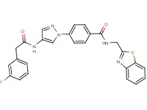 N-(1,3-benzothiazol-2-ylmethyl)-4-(4-{[(3-fluorophenyl)acetyl]amino}-1H-pyrazol-1-yl)benzamide