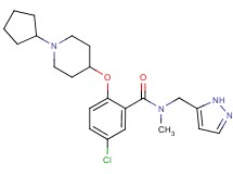 5-chloro-2-[(1-cyclopentyl-4-piperidinyl)oxy]-N-methyl-N-(1H-pyrazol-5-ylmethyl)benzamide