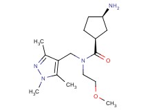 rel-(1S,3R)-3-amino-N-(2-methoxyethyl)-N-[(1,3,5-trimethyl-1H-pyrazol-4-yl)methyl]cyclopentanecarboxamide hydrochloride