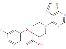 4-(3-fluorophenoxy)-1-thieno[2,3-d]pyrimidin-4-ylpiperidine-4-carboxylic acid