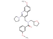 3-methoxy-N-{[7-methoxy-2-(1-pyrrolidinyl)-3-quinolinyl]methyl}-N-(tetrahydro-2-furanylmethyl)benzamide