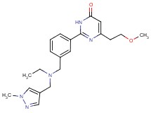 2-[3-({ethyl[(1-methyl-1H-pyrazol-4-yl)methyl]amino}methyl)phenyl]-6-(2-methoxyethyl)-4(3H)-pyrimidinone