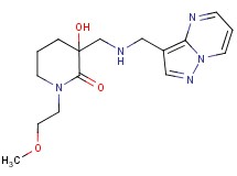 3-hydroxy-1-(2-methoxyethyl)-3-{[(pyrazolo[1,5-a]pyrimidin-3-ylmethyl)amino]methyl}piperidin-2-one