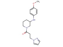 N-(4-methoxyphenyl)-1-[3-(1H-pyrazol-1-yl)propanoyl]-3-piperidinamine