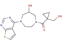 1-{[1-(hydroxymethyl)cyclopropyl]carbonyl}-4-thieno[2,3-d]pyrimidin-4-yl-1,4-diazepan-6-ol