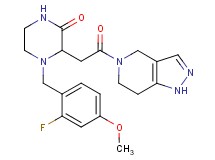 4-(2-fluoro-4-methoxybenzyl)-3-[2-oxo-2-(1,4,6,7-tetrahydro-5H-pyrazolo[4,3-c]pyridin-5-yl)ethyl]-2-piperazinone