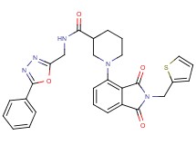 1-[1,3-dioxo-2-(2-thienylmethyl)-2,3-dihydro-1H-isoindol-4-yl]-N-[(5-phenyl-1,3,4-oxadiazol-2-yl)methyl]-3-piperidinecarboxamide