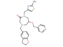 4-(2,3-dihydro-1-benzofuran-5-ylmethyl)-1-[(2-methyl-1,3-thiazol-4-yl)methyl]-6-(4-pyridinylmethoxy)-1,4-diazepan-2-one