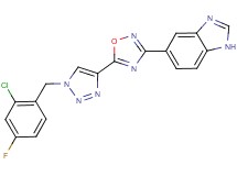 5-{5-[1-(2-chloro-4-fluorobenzyl)-1H-1,2,3-triazol-4-yl]-1,2,4-oxadiazol-3-yl}-1H-benzimidazole