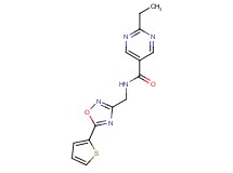 2-ethyl-N-{[5-(2-thienyl)-1,2,4-oxadiazol-3-yl]methyl}pyrimidine-5-carboxamide