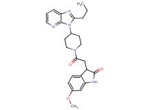 6-methoxy-3-{2-oxo-2-[4-(2-propyl-3H-imidazo[4,5-b]pyridin-3-yl)-1-piperidinyl]ethyl}-1,3-dihydro-2H-indol-2-one