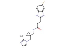 3-(5-fluoro-1H-benzimidazol-2-yl)-N-({1-[(2-methyl-1H-imidazol-1-yl)methyl]cyclopropyl}methyl)propanamide