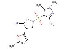 (3R*,4S*)-4-(5-methyl-2-furyl)-1-[(1,3,5-trimethyl-1H-pyrazol-4-yl)sulfonyl]pyrrolidin-3-amine