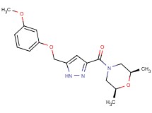 (2R*,6S*)-4-({5-[(3-methoxyphenoxy)methyl]-1H-pyrazol-3-yl}carbonyl)-2,6-dimethylmorpholine