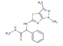 2-[(1,3-dimethyl-1H-pyrazolo[3,4-d][1,3]thiazol-5-yl)amino]-N-methyl-2-phenylacetamide