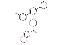 4-[1-(2,3-dihydro-1,4-benzodioxin-6-ylcarbonyl)-4-piperidinyl]-5-(3-methylphenyl)-2-(4-pyridinyl)pyrimidine