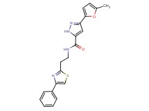 3-(5-methyl-2-furyl)-N-[2-(4-phenyl-1,3-thiazol-2-yl)ethyl]-1H-pyrazole-5-carboxamide