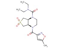 (4aR*,7aS*)-N,N-diethyl-4-[(5-methyl-3-isoxazolyl)carbonyl]hexahydrothieno[3,4-b]pyrazine-1(2H)-carboxamide 6,6-dioxide
