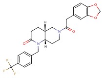 (4aR*,8aS*)-6-(1,3-benzodioxol-5-ylacetyl)-1-[4-(trifluoromethyl)benzyl]octahydro-1,6-naphthyridin-2(1H)-one