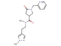 N-methyl-N-[2-(1-methyl-1H-pyrazol-4-yl)ethyl]-5-oxo-1-(2-pyridinylmethyl)-3-pyrrolidinecarboxamide