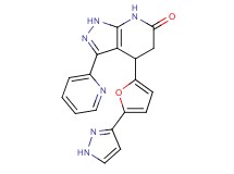 4-[5-(1H-pyrazol-3-yl)-2-furyl]-3-pyridin-2-yl-1,4,5,7-tetrahydro-6H-pyrazolo[3,4-b]pyridin-6-one