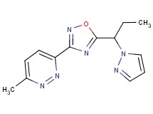 3-methyl-6-{5-[1-(1H-pyrazol-1-yl)propyl]-1,2,4-oxadiazol-3-yl}pyridazine