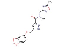 5-[(1,3-benzodioxol-5-yloxy)methyl]-N-methyl-N-[(5-methyl-1,2,4-oxadiazol-3-yl)methyl]-1H-pyrazole-3-carboxamide