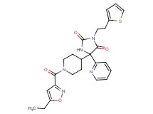 5-{1-[(5-ethyl-3-isoxazolyl)carbonyl]-4-piperidinyl}-5-(2-pyridinyl)-3-[2-(2-thienyl)ethyl]-2,4-imidazolidinedione
