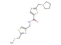N-({2-[(methylthio)methyl]-1,3-thiazol-4-yl}methyl)-2-(pyrrolidin-1-ylmethyl)-1,3-thiazole-5-carboxamide