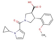(3S*,4R*)-1-[(1-cyclopropyl-1H-pyrrol-2-yl)carbonyl]-4-(2-methoxyphenyl)pyrrolidine-3-carboxylic acid