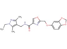 2-[(1,3-benzodioxol-5-yloxy)methyl]-N-[(1-ethyl-3,5-dimethyl-1H-pyrazol-4-yl)methyl]-1,3-oxazole-4-carboxamide