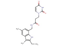 3-(2,4-dioxo-3,4-dihydropyrimidin-1(2H)-yl)-N-[(2-ethyl-3,5-dimethyl-1H-indol-7-yl)methyl]propanamide