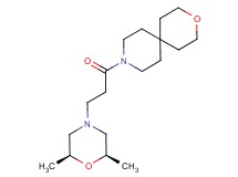 9-{3-[(2R*,6S*)-2,6-dimethylmorpholin-4-yl]propanoyl}-3-oxa-9-azaspiro[5.5]undecane