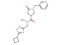 N-[(5-cyclobutyl-1,2,4-oxadiazol-3-yl)methyl]-N-methyl-5-oxo-1-(3-pyridinylmethyl)-3-pyrrolidinecarboxamide
