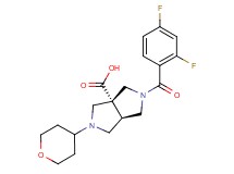 (3aR*,6aR*)-2-(2,4-difluorobenzoyl)-5-(tetrahydro-2H-pyran-4-yl)hexahydropyrrolo[3,4-c]pyrrole-3a(1H)-carboxylic acid