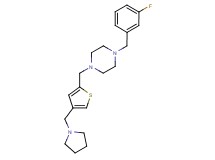 1-(3-fluorobenzyl)-4-{[4-(1-pyrrolidinylmethyl)-2-thienyl]methyl}piperazine